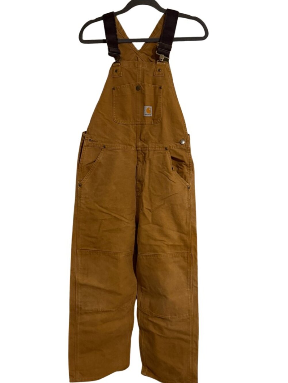 Carhartt Brown Duck Canvas Bib Overalls Women Size 14